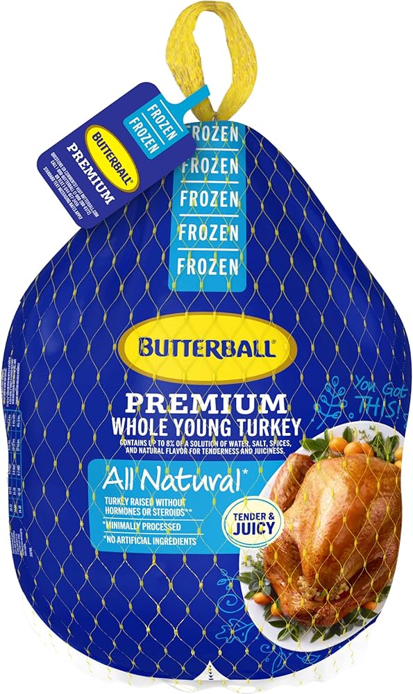 美國Butterball嫩火雞全隻 (約10-12磅)  (急凍-18°C) #無荷爾蒙#全天然